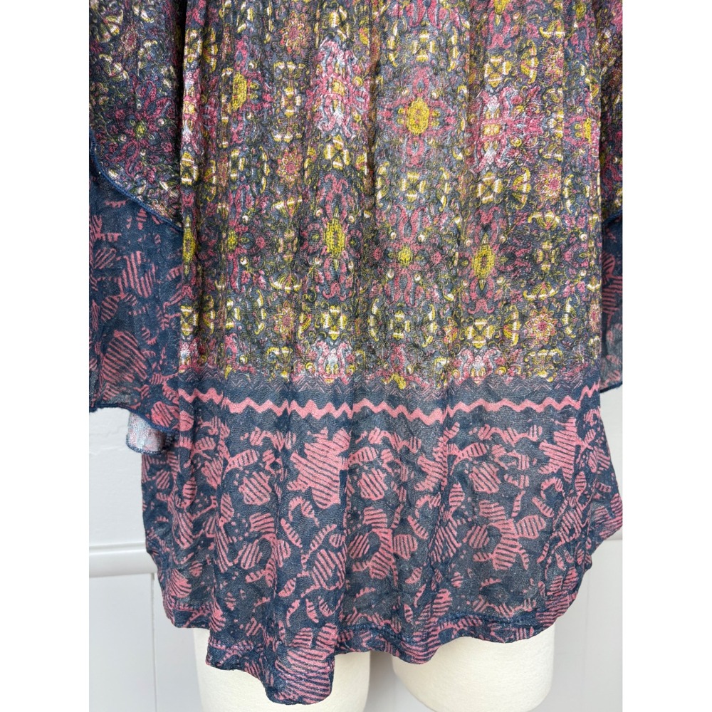 Anthropologie Postmark Ciutadella Top Lace Embroidered Floral Size M Bell Sleeve - Picture 13 of 17